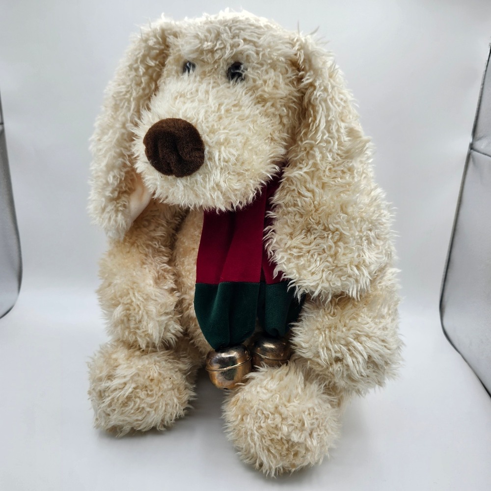Commonwealth Darla & Darby 2000 Holiday Dog Plush‎ w/ Scarf & Jingle Bells